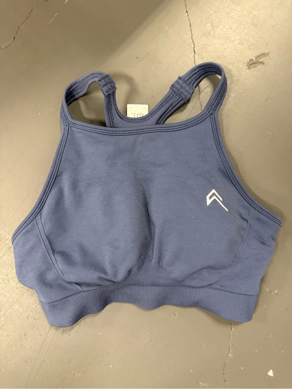Oner Active Navy Blue High-Neck Racerback Sports Bra